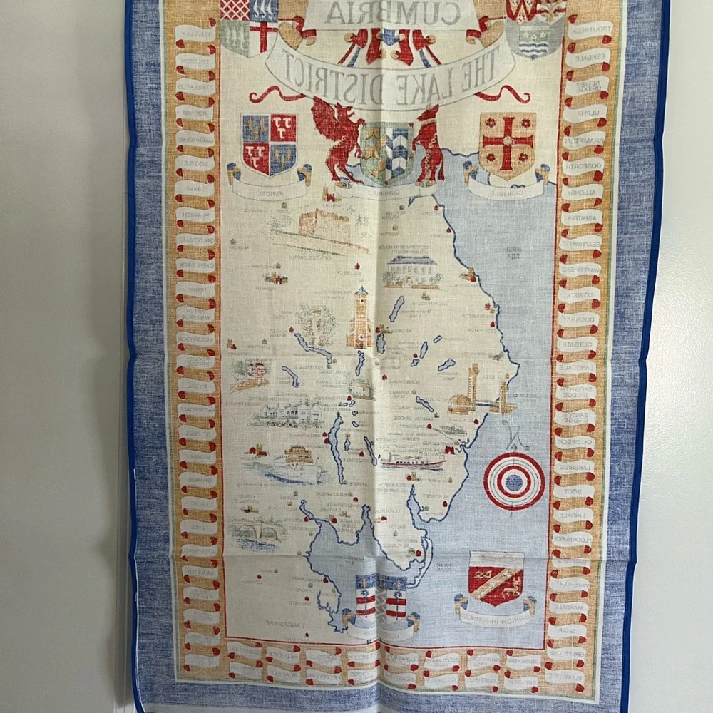 Cumbria The Lake District Map Kitchen Towel / Wall Hanging